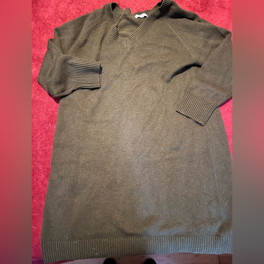 Olive Green Sweater Dress